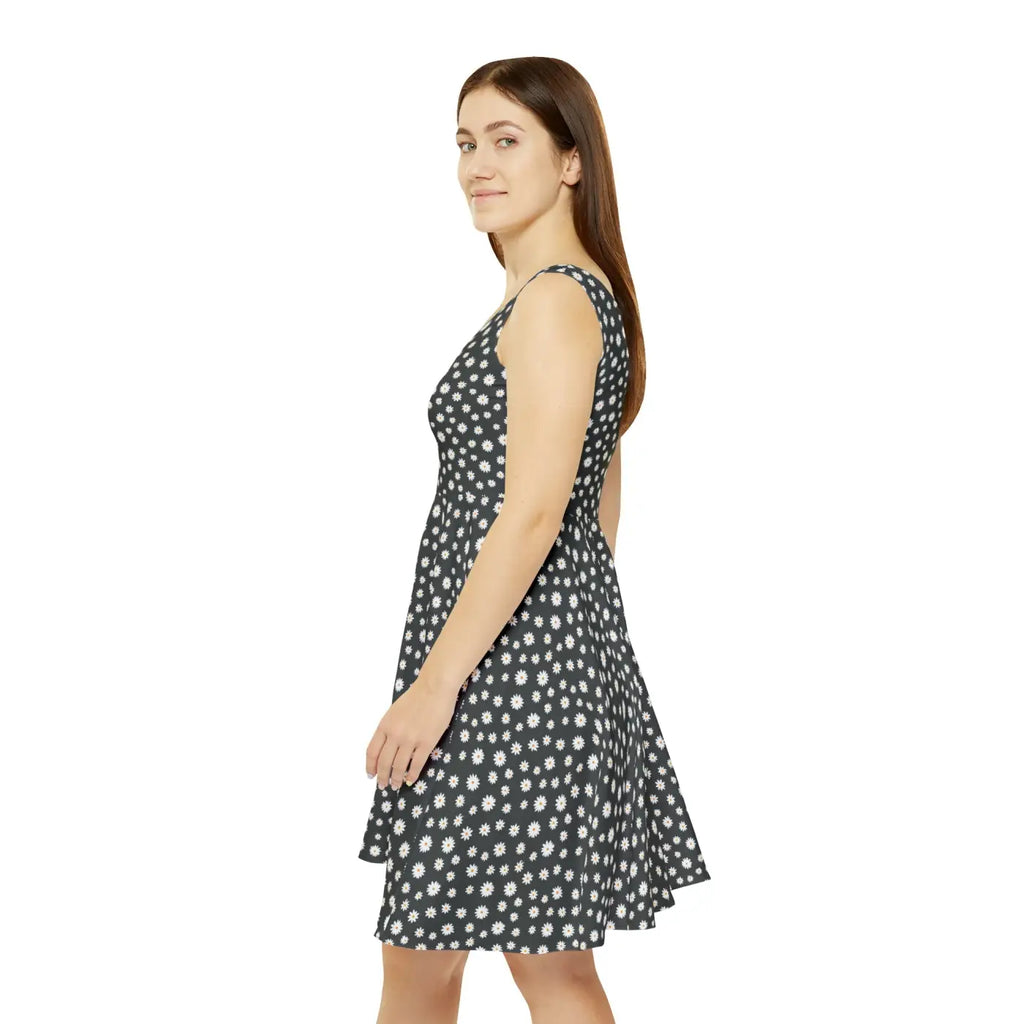 Skater Dress - Orange Flower Pattern - DipaliZ