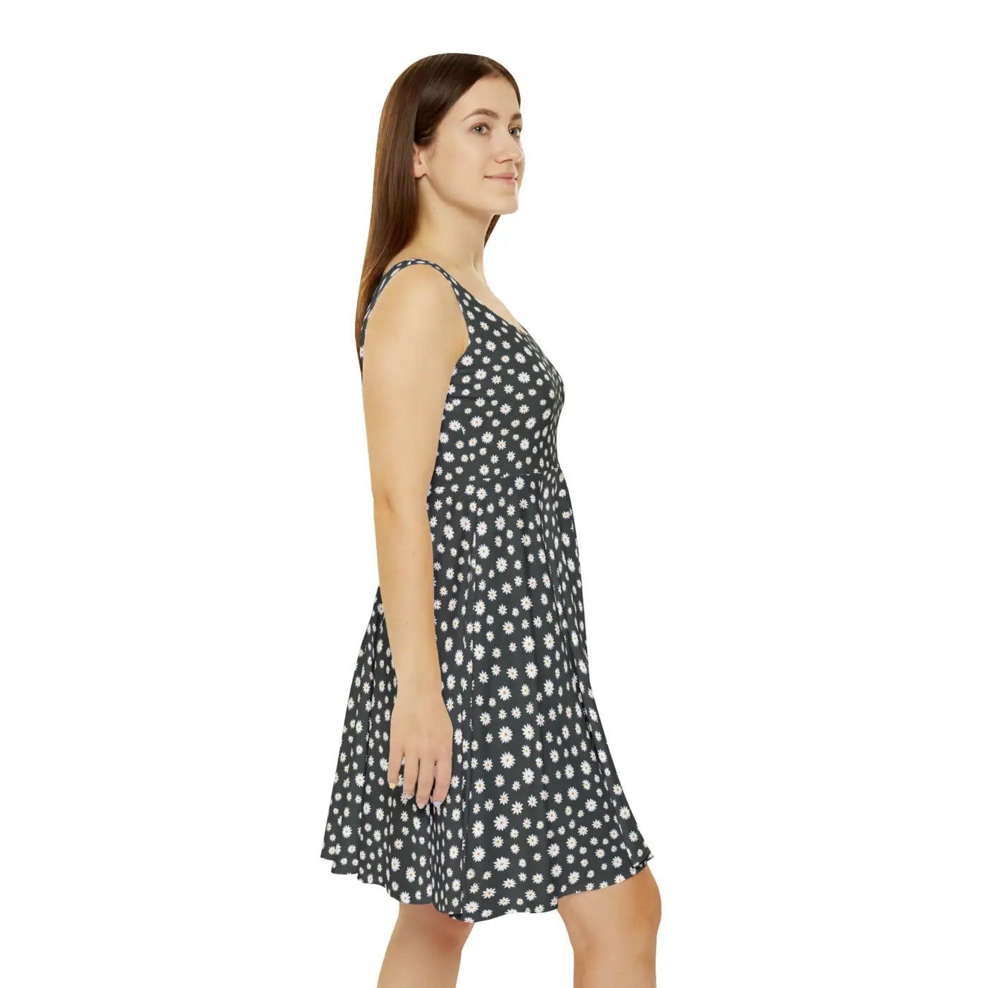 Skater Dress - Orange Flower Pattern - DipaliZ