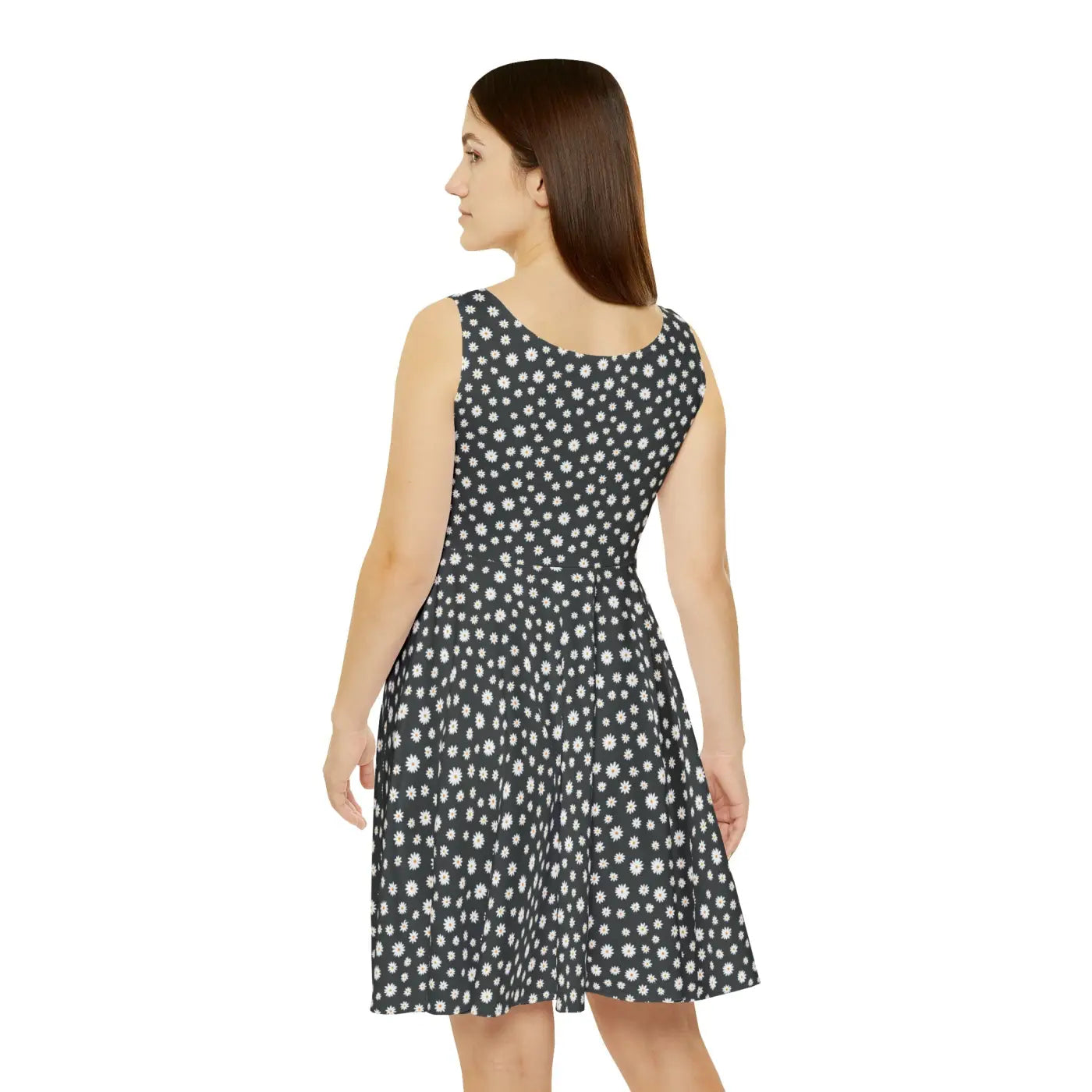 Skater Dress - Orange Flower Pattern - DipaliZ