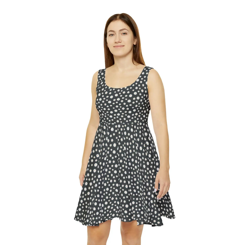 Skater Dress - Orange Flower Pattern - DipaliZ