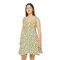 Skater Dress - Orange Flower Pattern - DipaliZ
