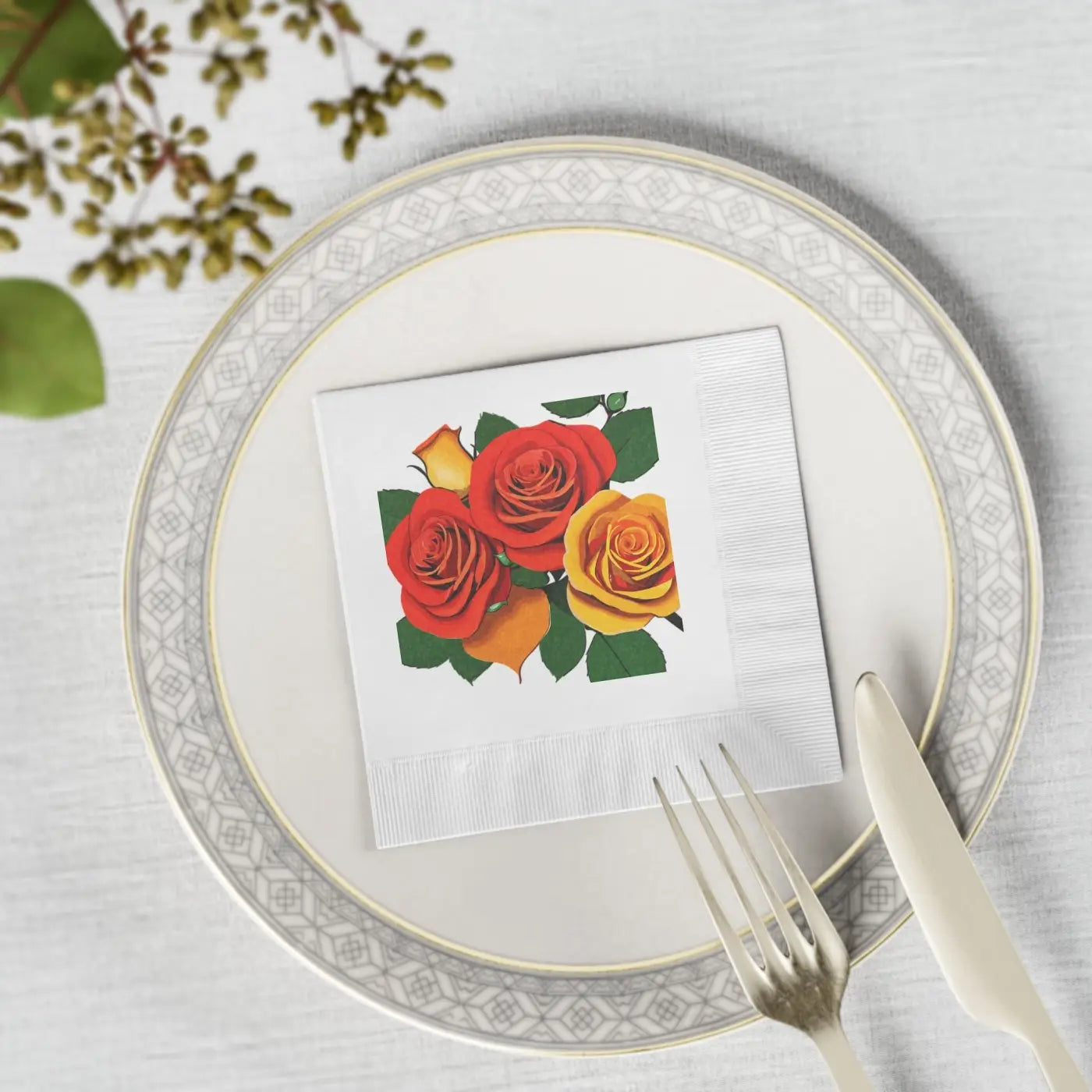 White Coined Napkins - Party Table Essentials - DipaliZ