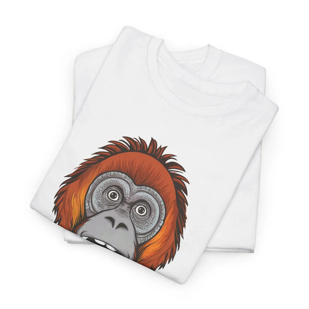 Orangutan's Face Cotton Tee - Unisex Deluxe Fit - DipaliZ