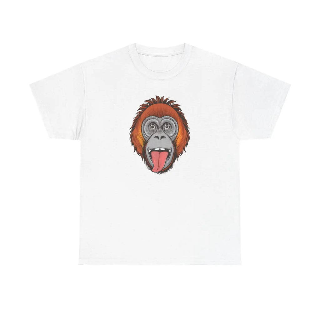 Orangutan's Face Cotton Tee - Unisex Deluxe Fit - DipaliZ