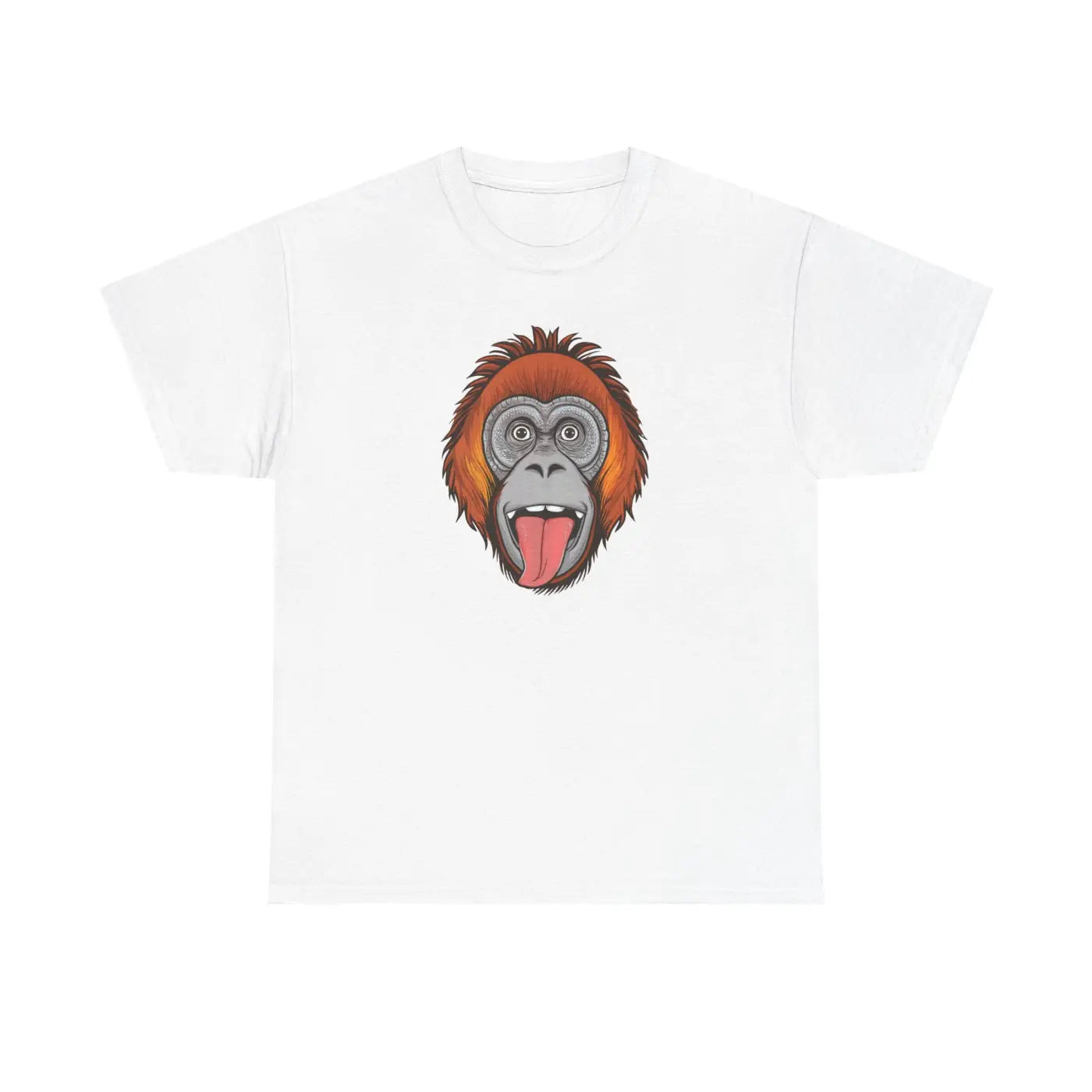 Orangutan's Face Cotton Tee - Unisex Deluxe Fit - DipaliZ