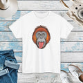 Orangutan's Face Cotton Tee - Unisex Deluxe Fit - DipaliZ