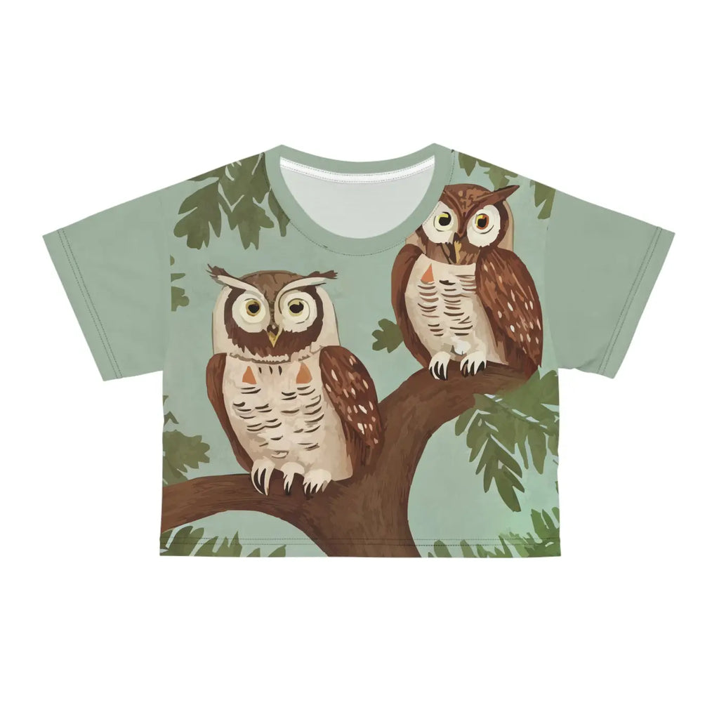 Mystical Owls AOP Crop Tee - Tree Branch Design - DipaliZ