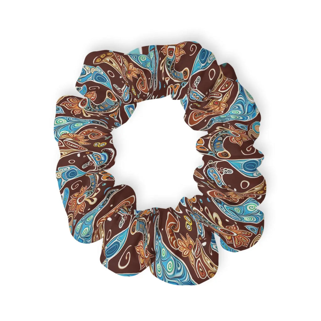Custom Paisley Brown Scrunchie - Stylish Hair Accessories - DipaliZ