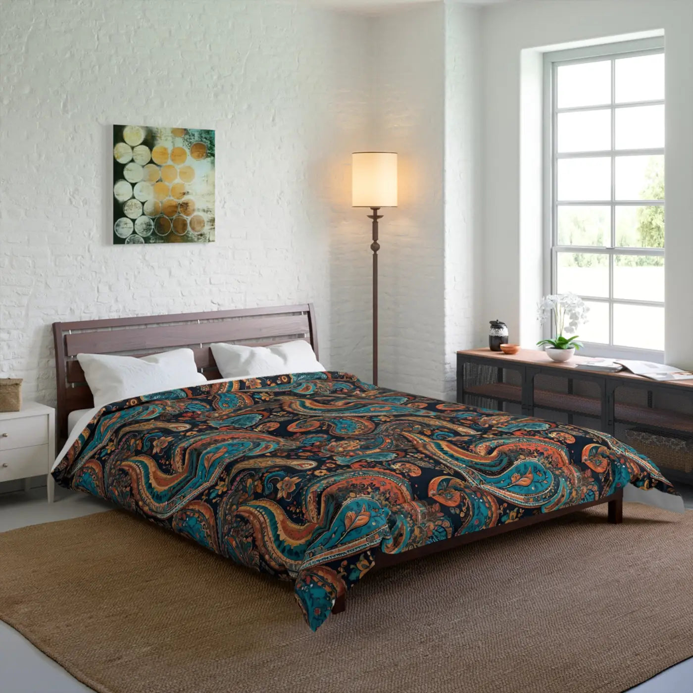 Paisley Pattern Comforter - Cozy Polyester Bedding - DipaliZ