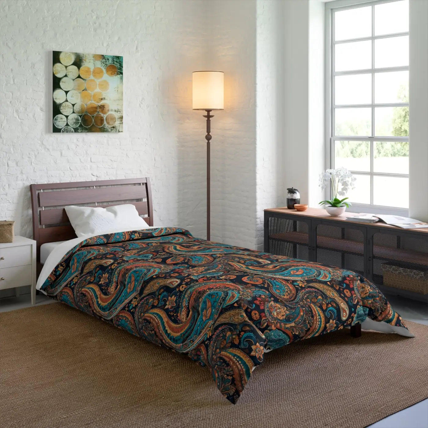 Paisley Pattern Comforter - Cozy Polyester Bedding - DipaliZ