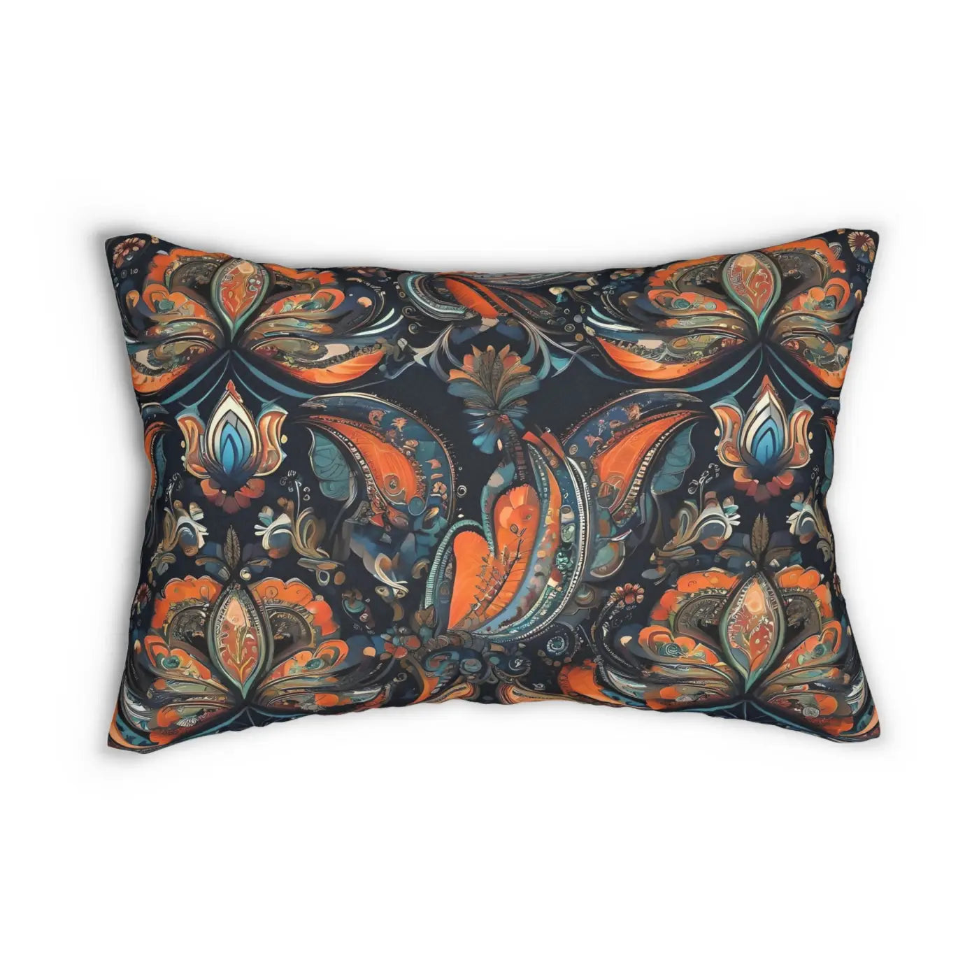 Paisley Spun Polyester Lumbar Pillow - Home Decor Essential - DipaliZ