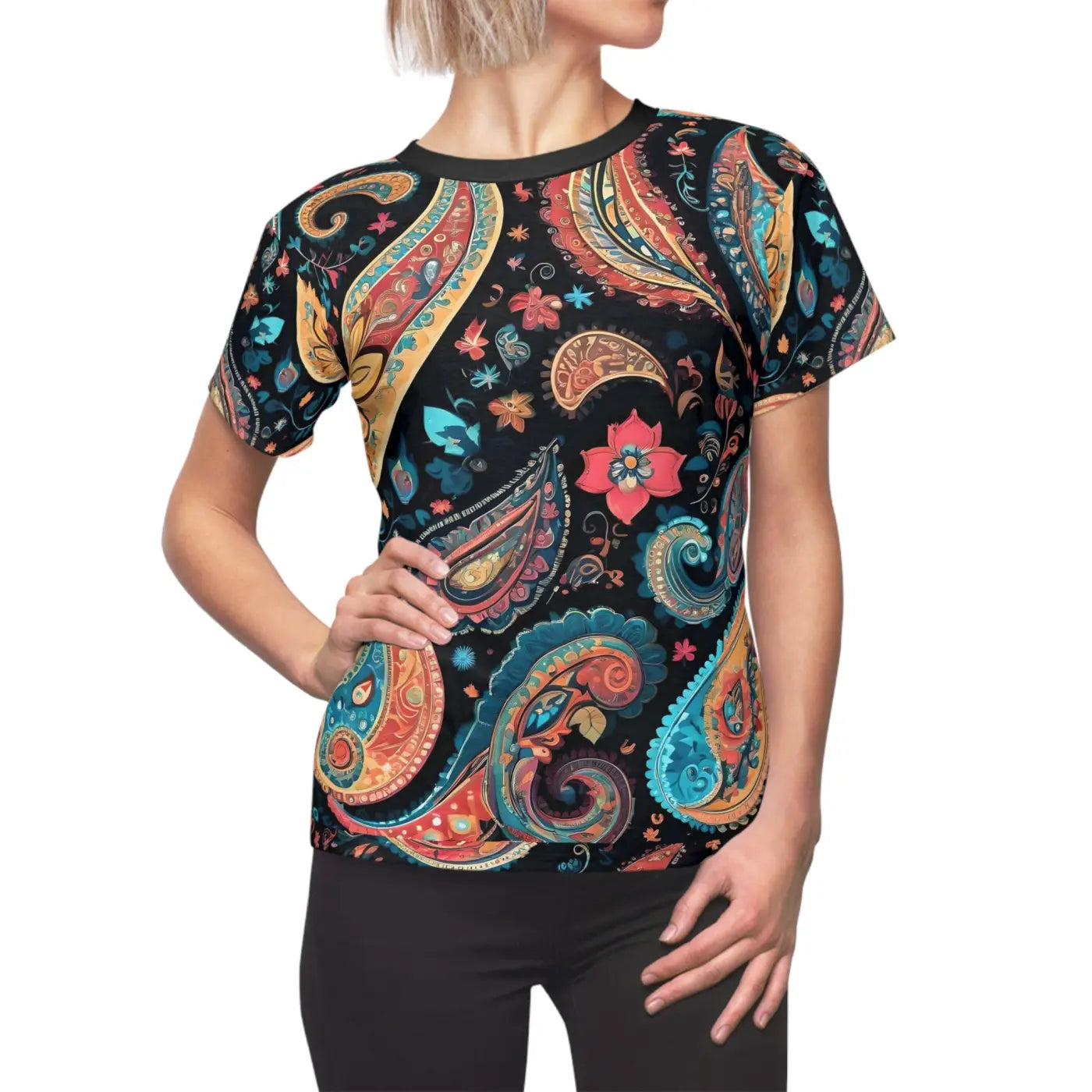 Paisley Pattern AOP Cut and Sew Tee - Women's - DipaliZ