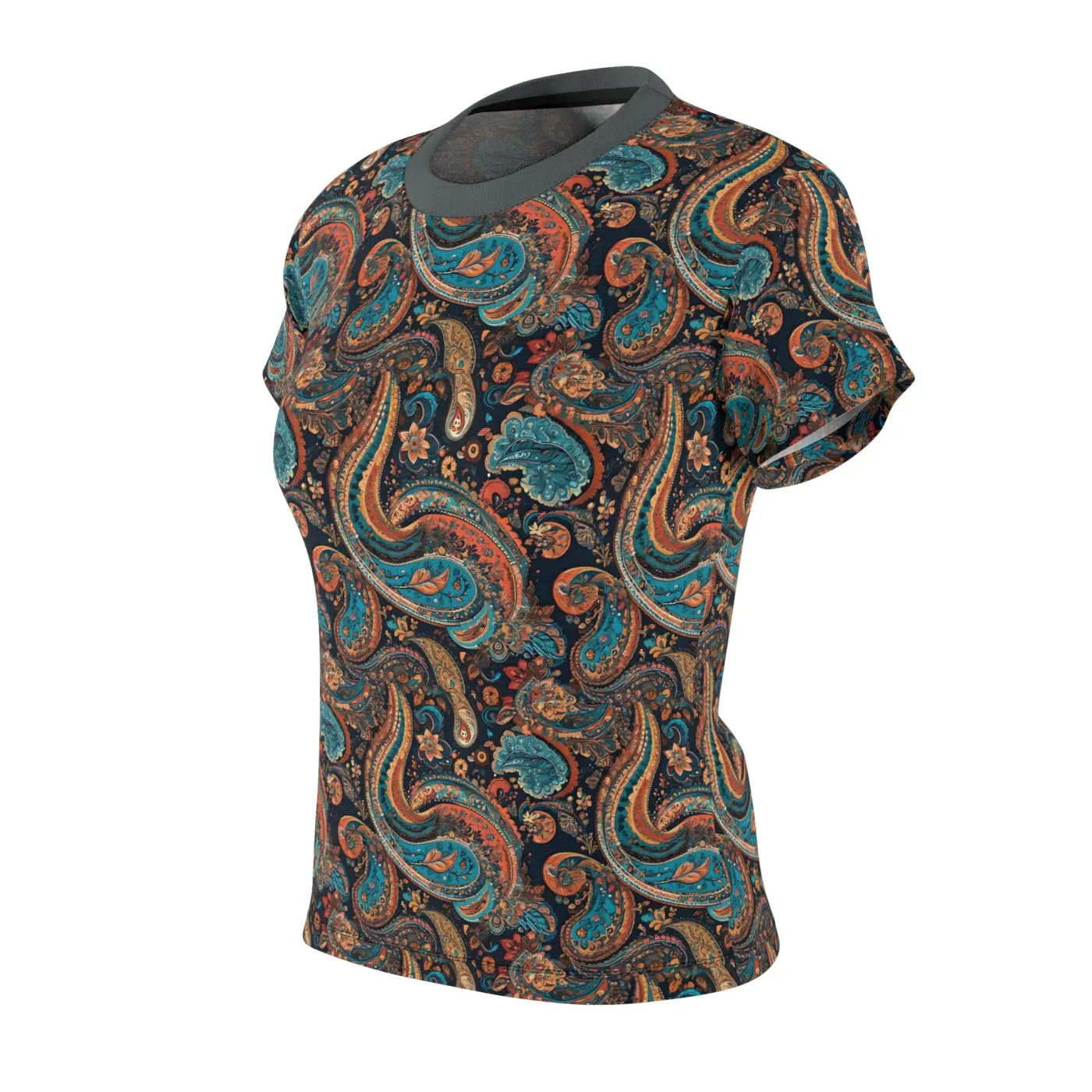 Paisley Pattern Tee - Polyester Women's Shirt - DipaliZ