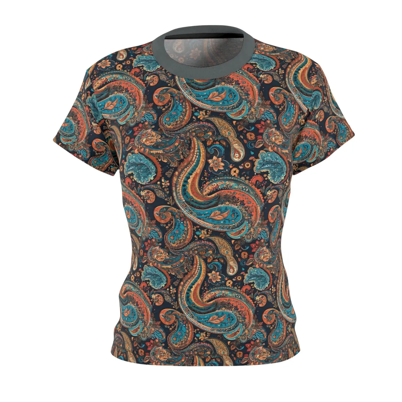 Paisley Pattern Tee - Polyester Women's Shirt - DipaliZ