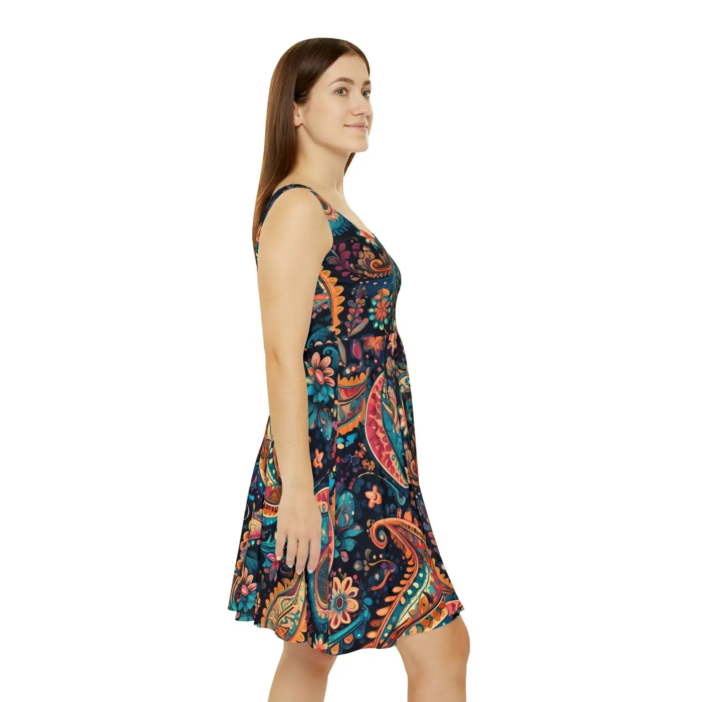 Paisley Skater Dress - Eco-Friendly Women's Style - DipaliZ
