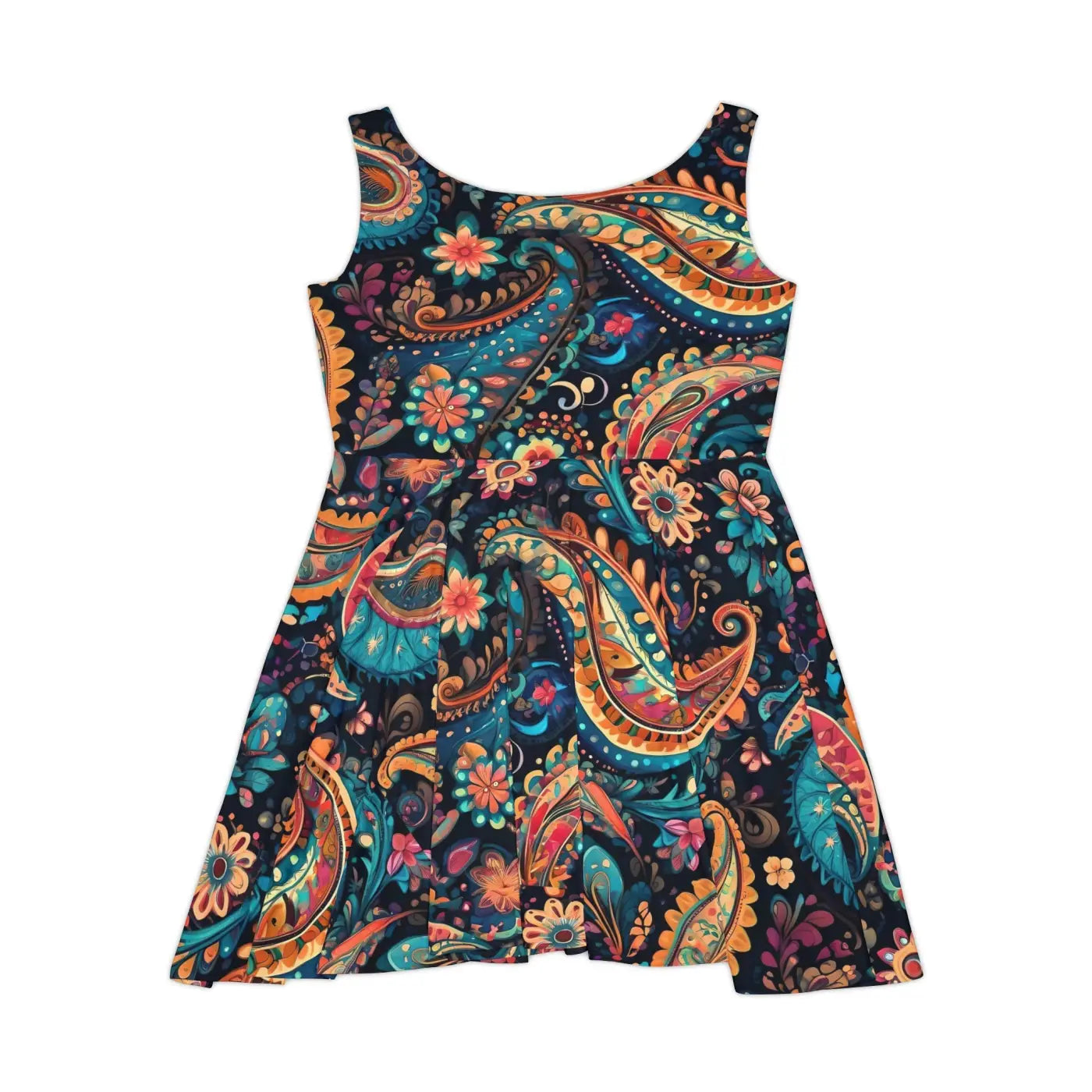 Paisley Skater Dress - Eco-Friendly Women's Style - DipaliZ
