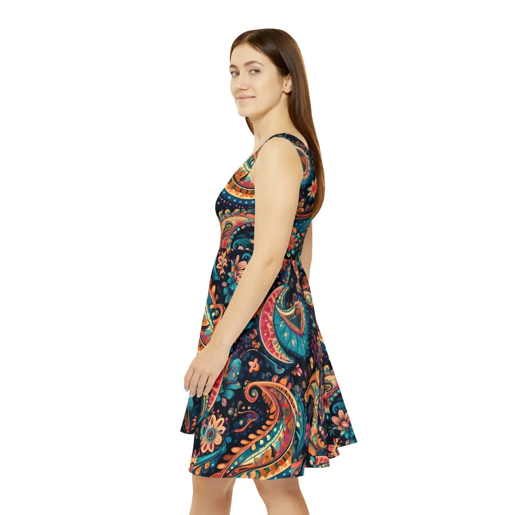 Paisley Skater Dress - Eco-Friendly Women's Style - DipaliZ