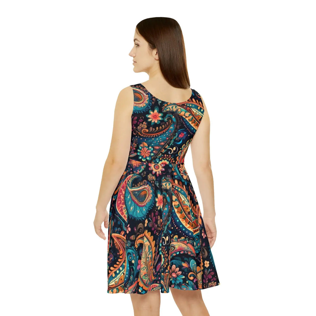 Paisley Skater Dress - Eco-Friendly Women's Style - DipaliZ