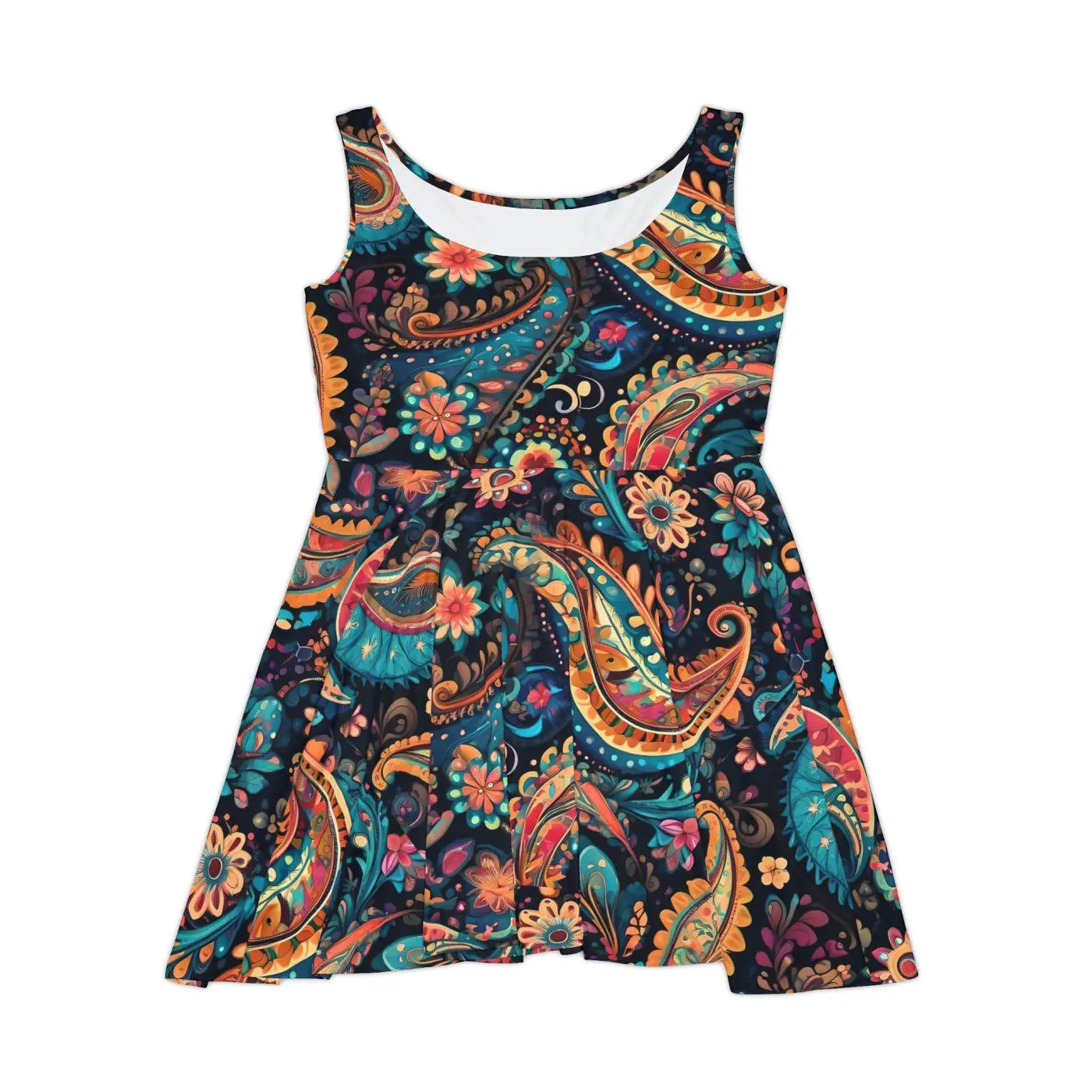 Paisley Skater Dress - Eco-Friendly Women's Style - DipaliZ