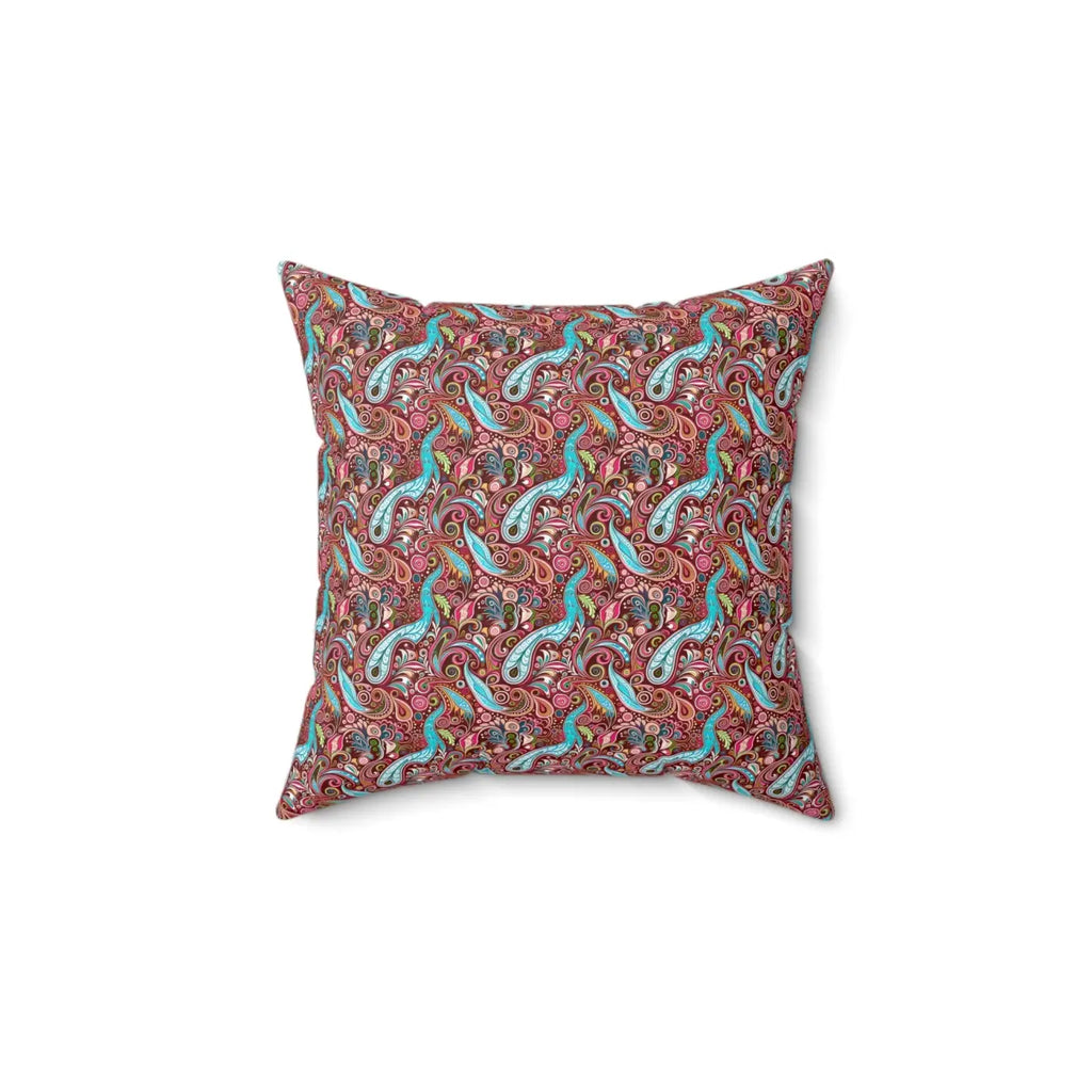 Paisley Pink Polyester Square Pillow - Bold Modern Decor - DipaliZ