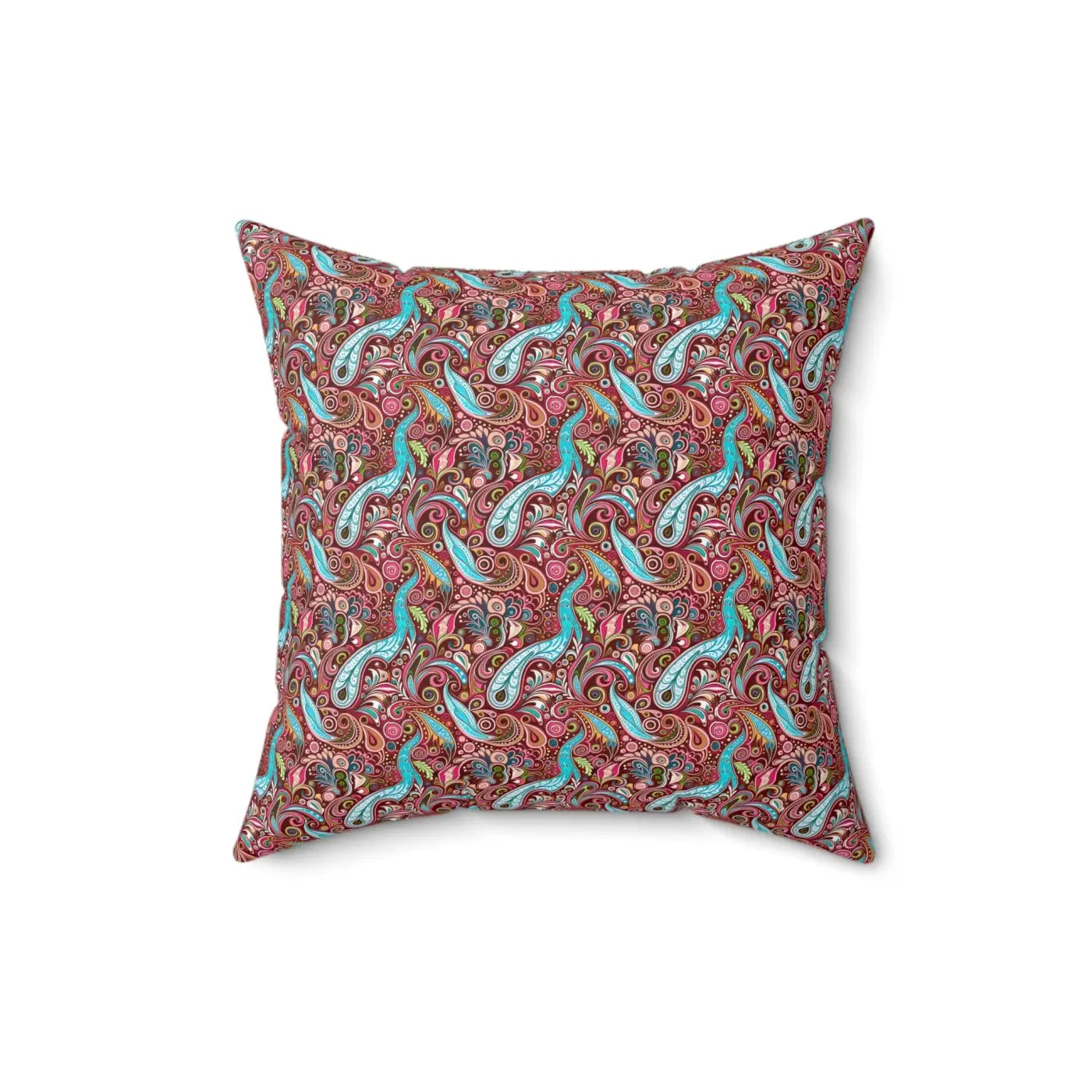 Paisley Pink Polyester Square Pillow - Bold Modern Decor - DipaliZ