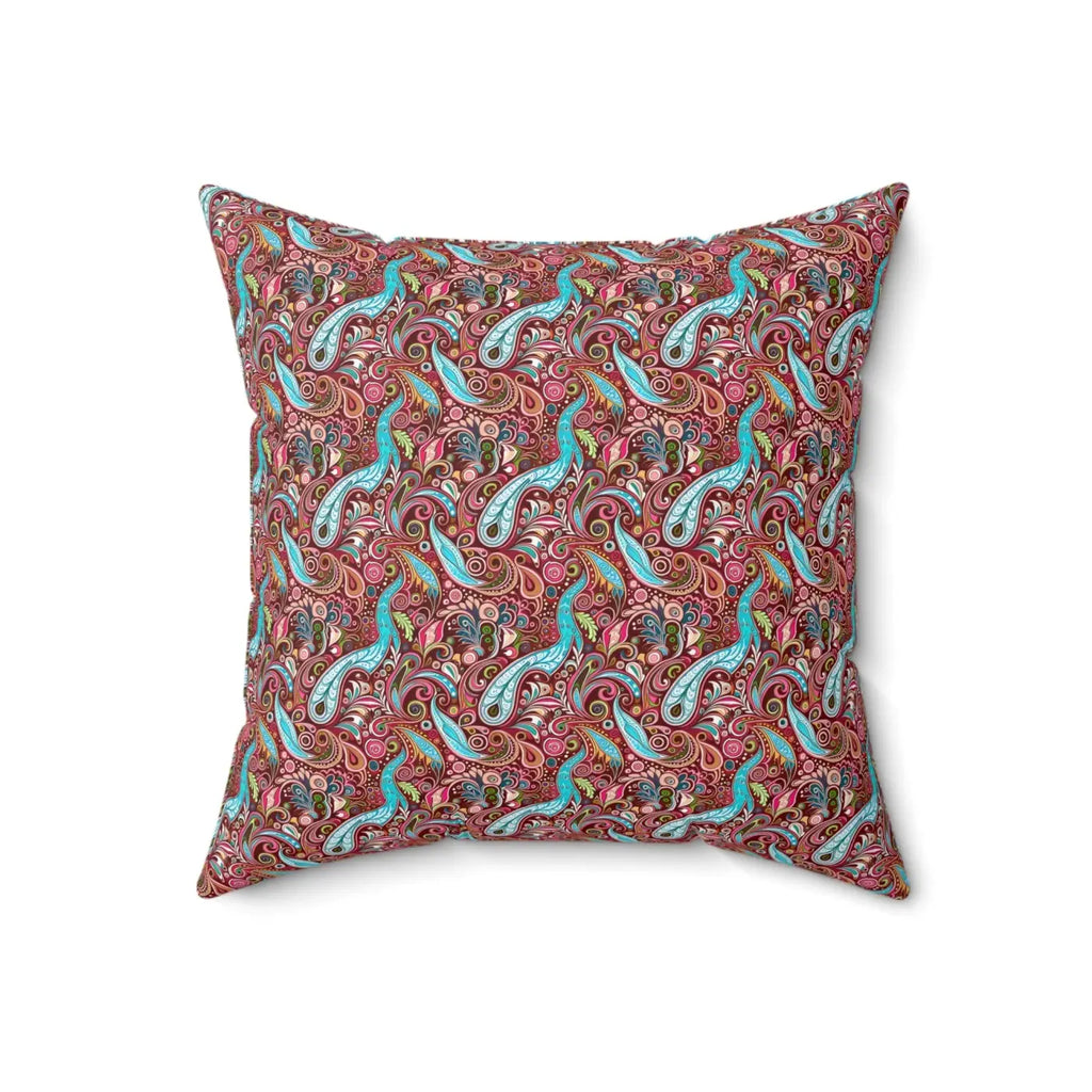 Paisley Pink Polyester Square Pillow - Bold Modern Decor - DipaliZ