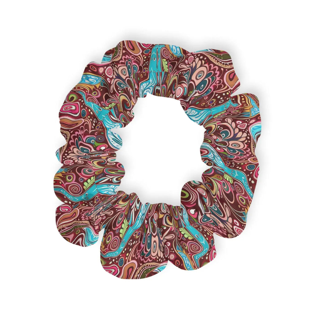 Custom Stylish Hair Scrunchie - Paisley Pink Jersey - DipaliZ