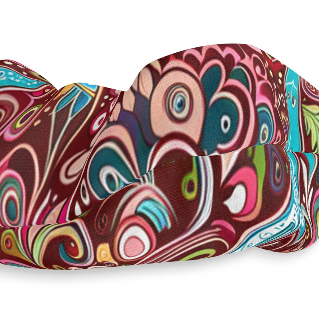 Custom Stylish Hair Scrunchie - Paisley Pink Jersey - DipaliZ