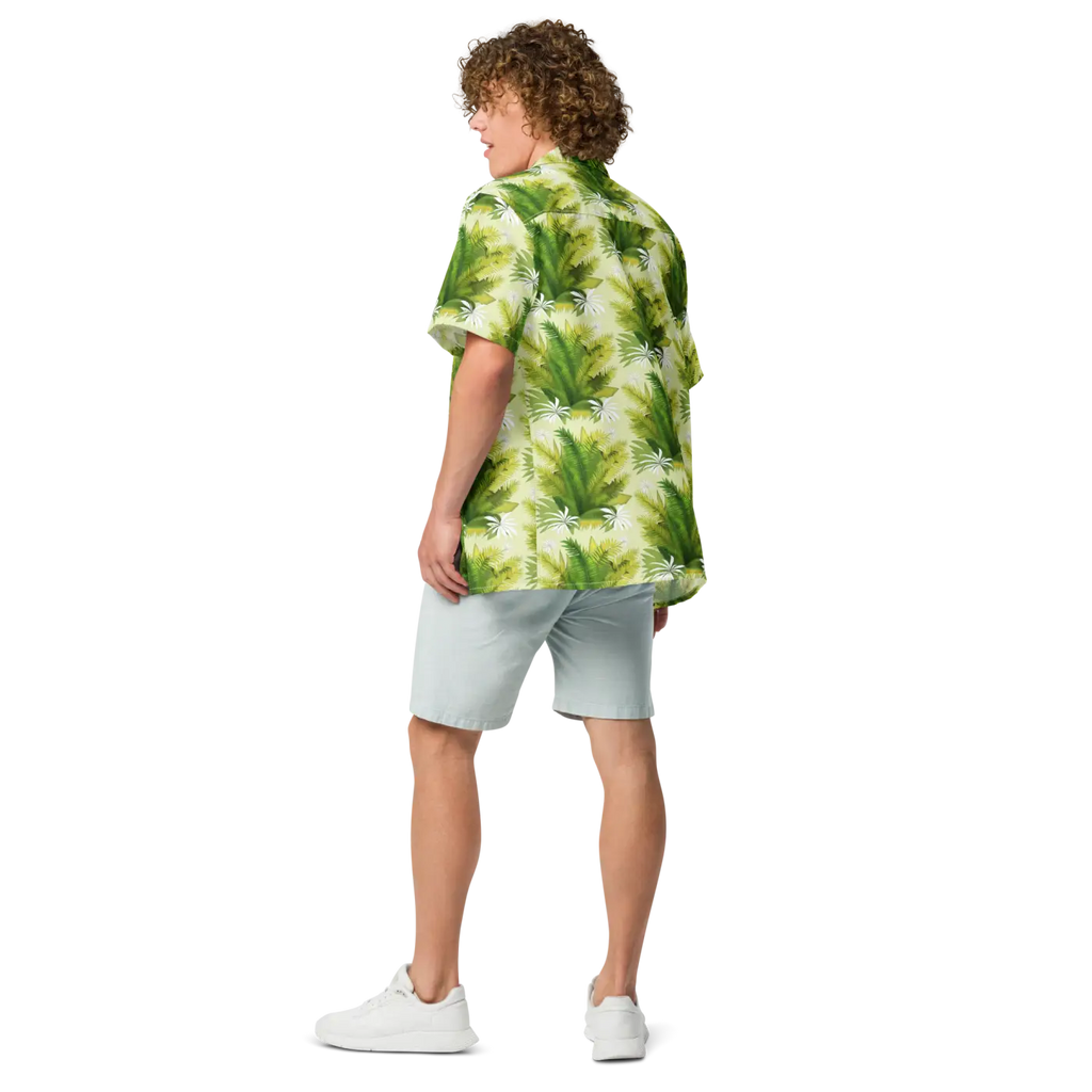 Unisex Button Shirt - Palm Leaves Tropical Vibe - DipaliZ