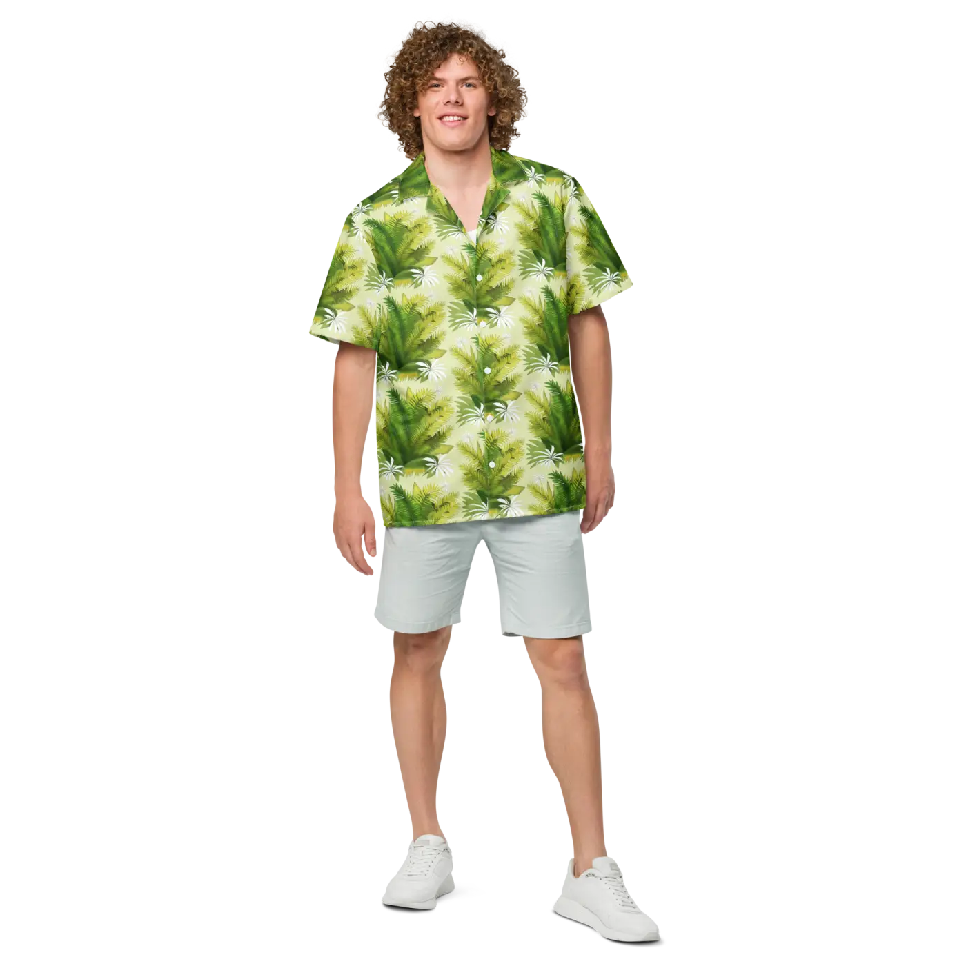 Unisex Button Shirt - Palm Leaves Tropical Vibe - DipaliZ