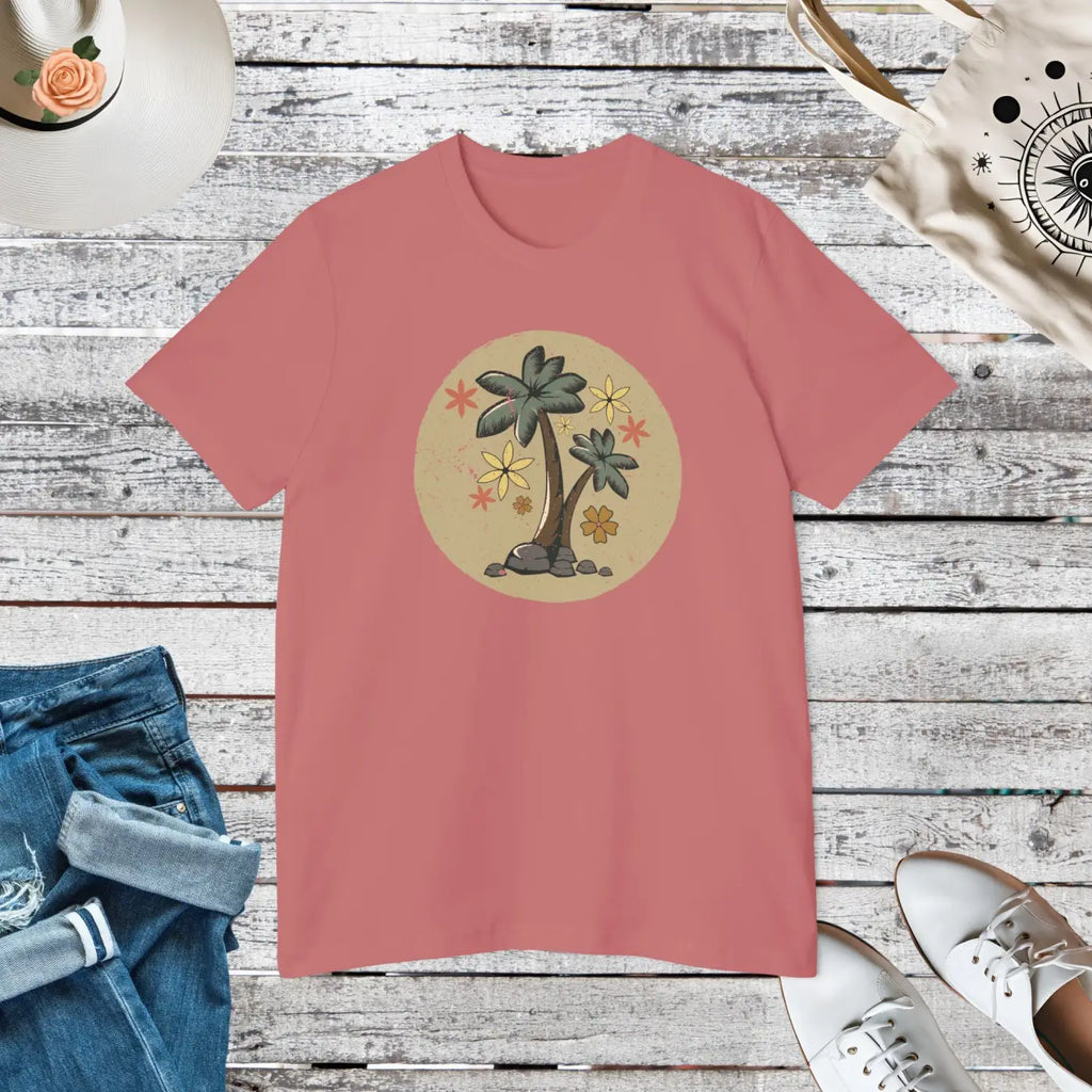 Unisex Deluxe Palm Tree T Shirt - Vacation Vibes - DipaliZ