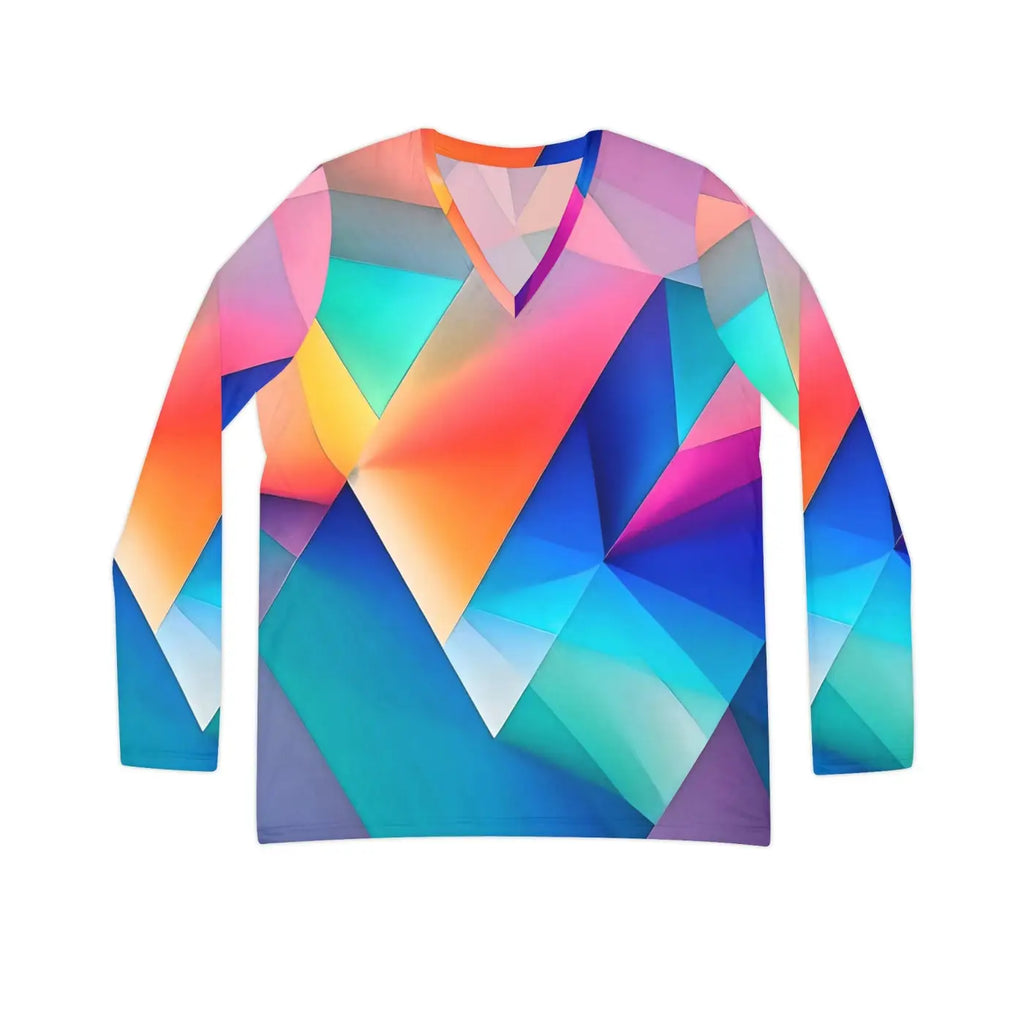 Long Sleeve Pastel Colored Abstract Pattern Top - DipaliZ