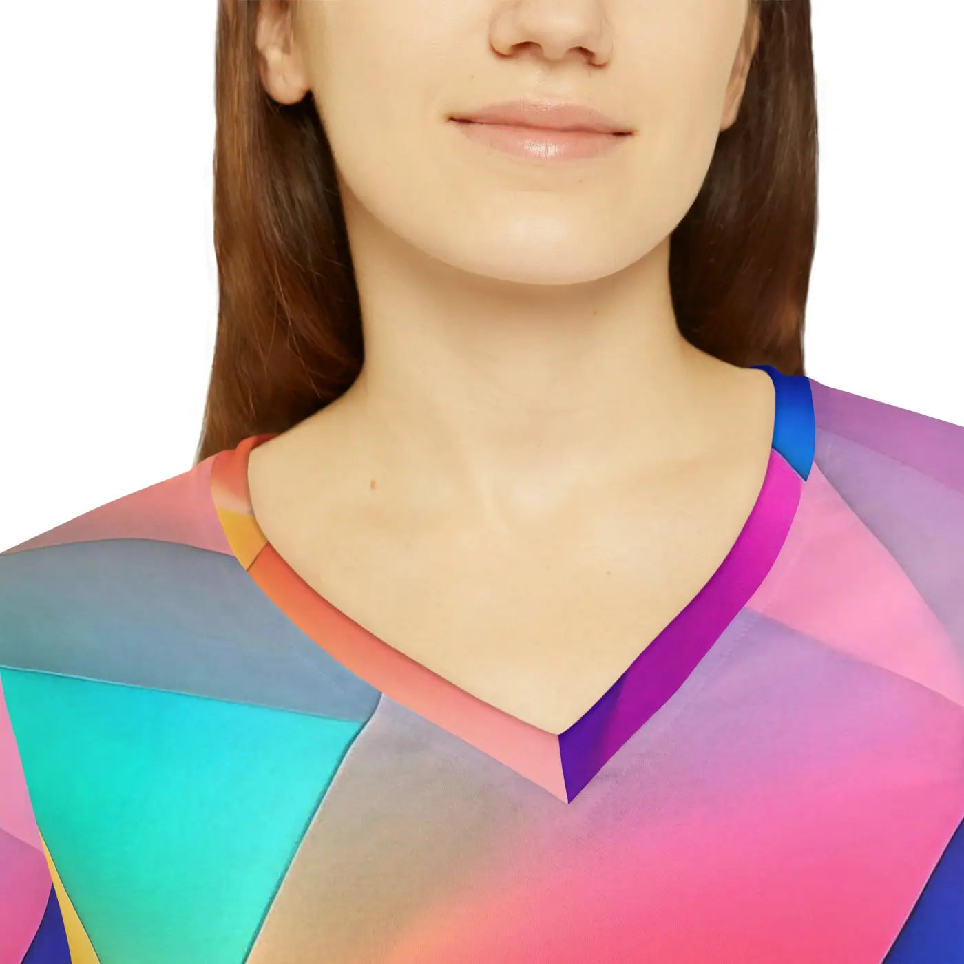 Long Sleeve Pastel Colored Abstract Pattern Top - DipaliZ
