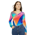 Long Sleeve Pastel Colored Abstract Pattern Top - DipaliZ