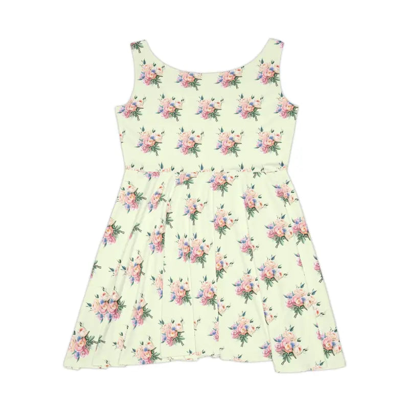 Pastel Delicate Flower Skater Dress - Romantic Twirl - DipaliZ