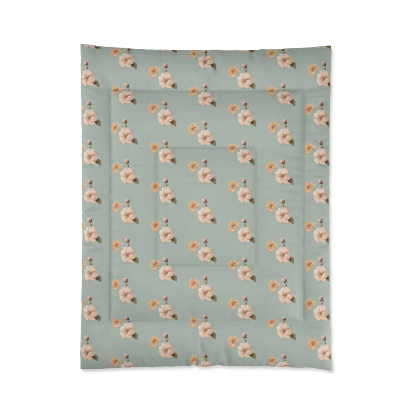Pastel Flowers Comforter - Cozy Fluffy Bedding - DipaliZ