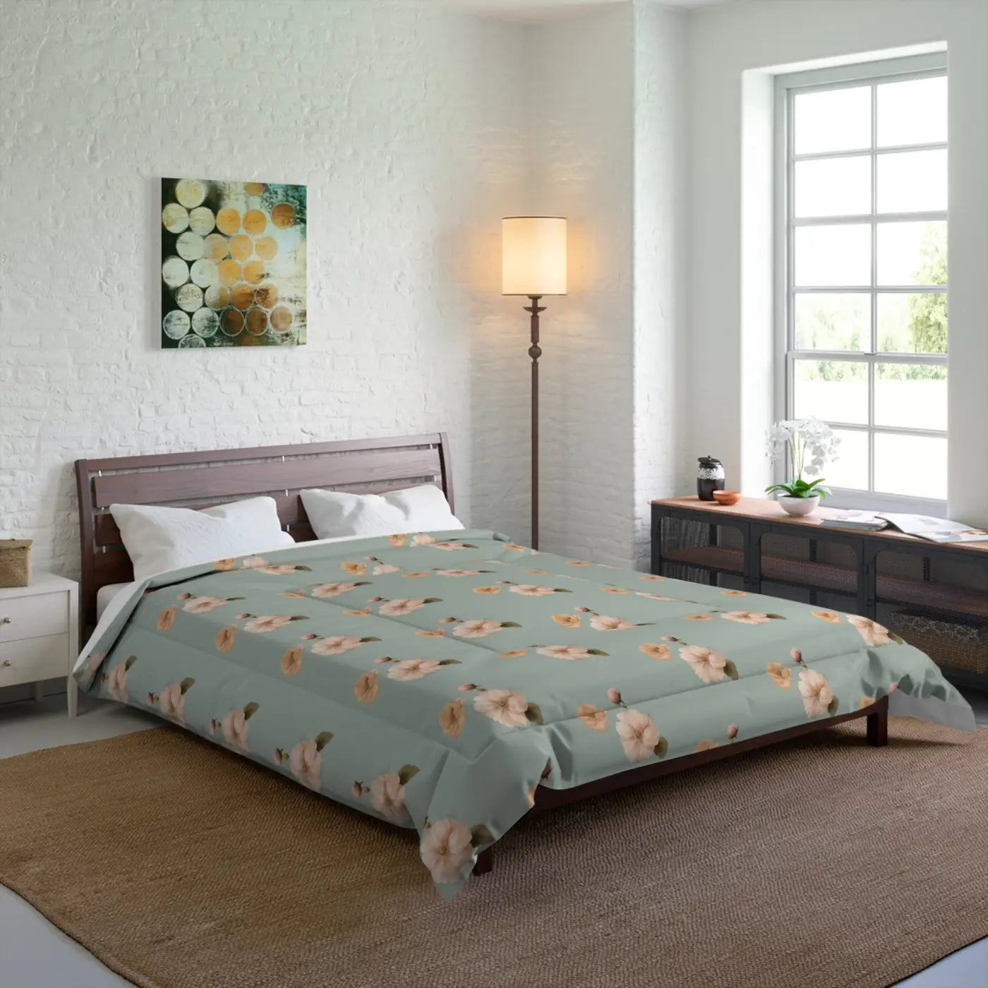 Pastel Flowers Comforter - Cozy Fluffy Bedding - DipaliZ