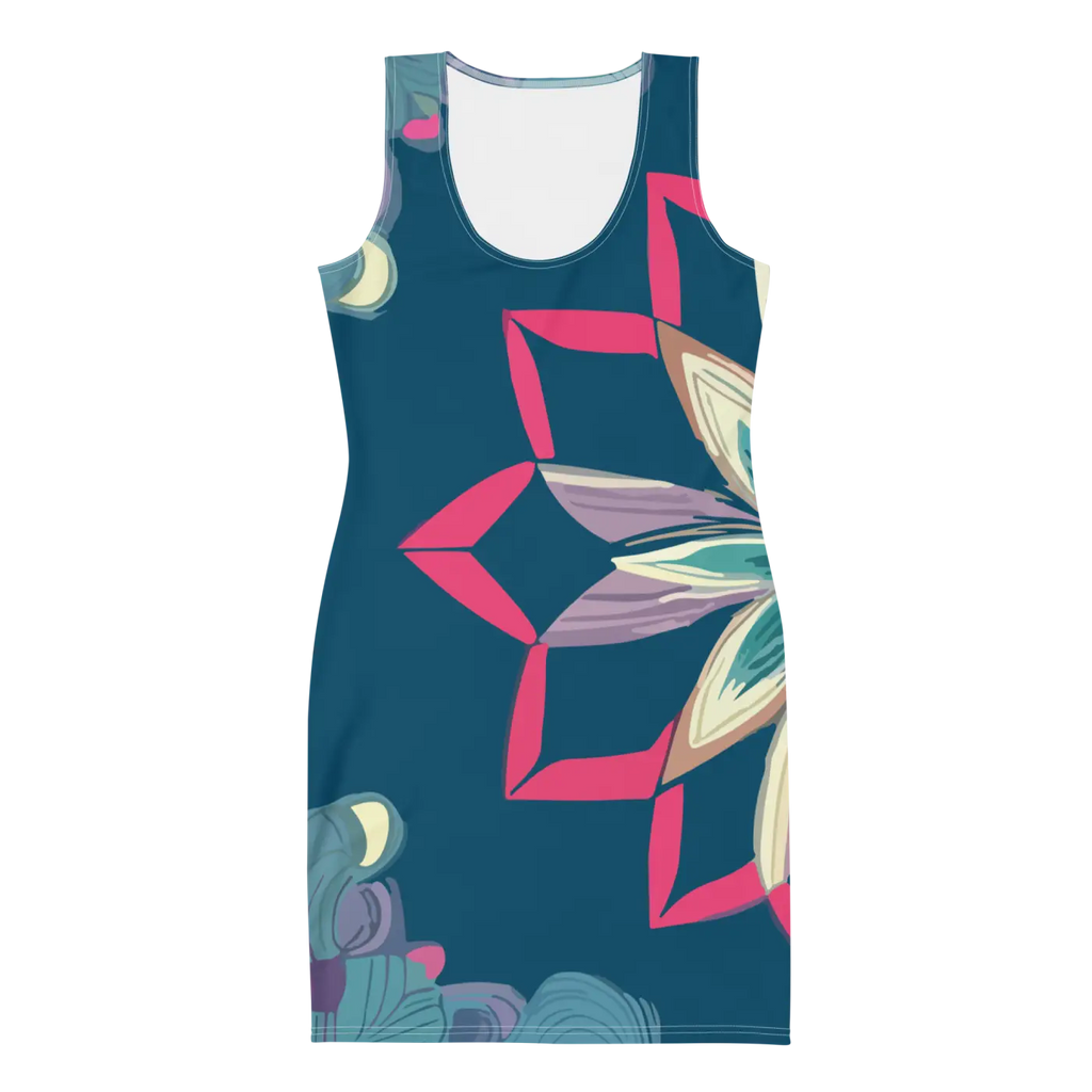 Blue Pattern Sew Dress - Sublimation Cut Style - DipaliZ