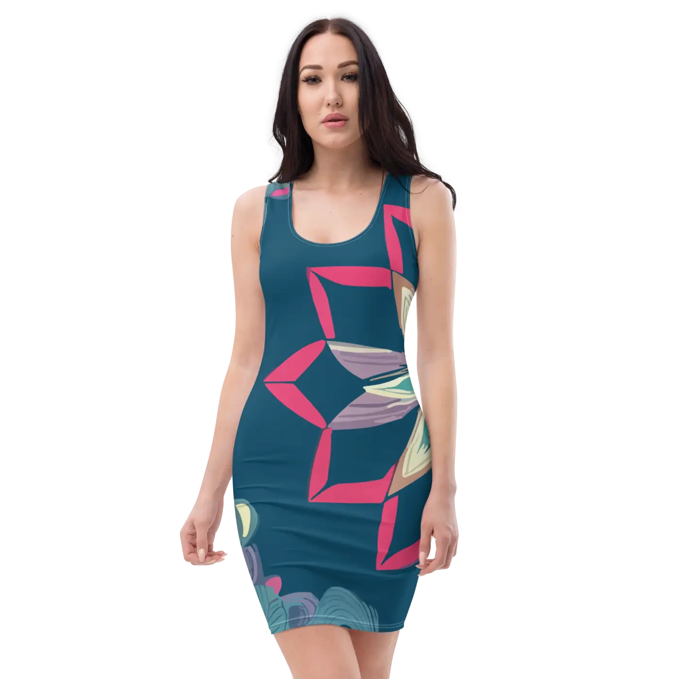 Blue Pattern Sew Dress - Sublimation Cut Style - DipaliZ