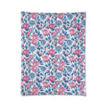 Cozy Comforter - Blue Roses Pattern Bedding - DipaliZ