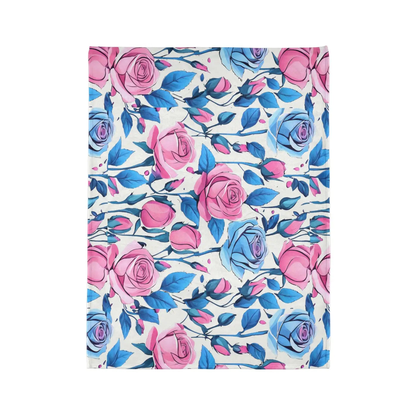 Soft Polyester Blanket - Blue Roses Cozy Design - DipaliZ