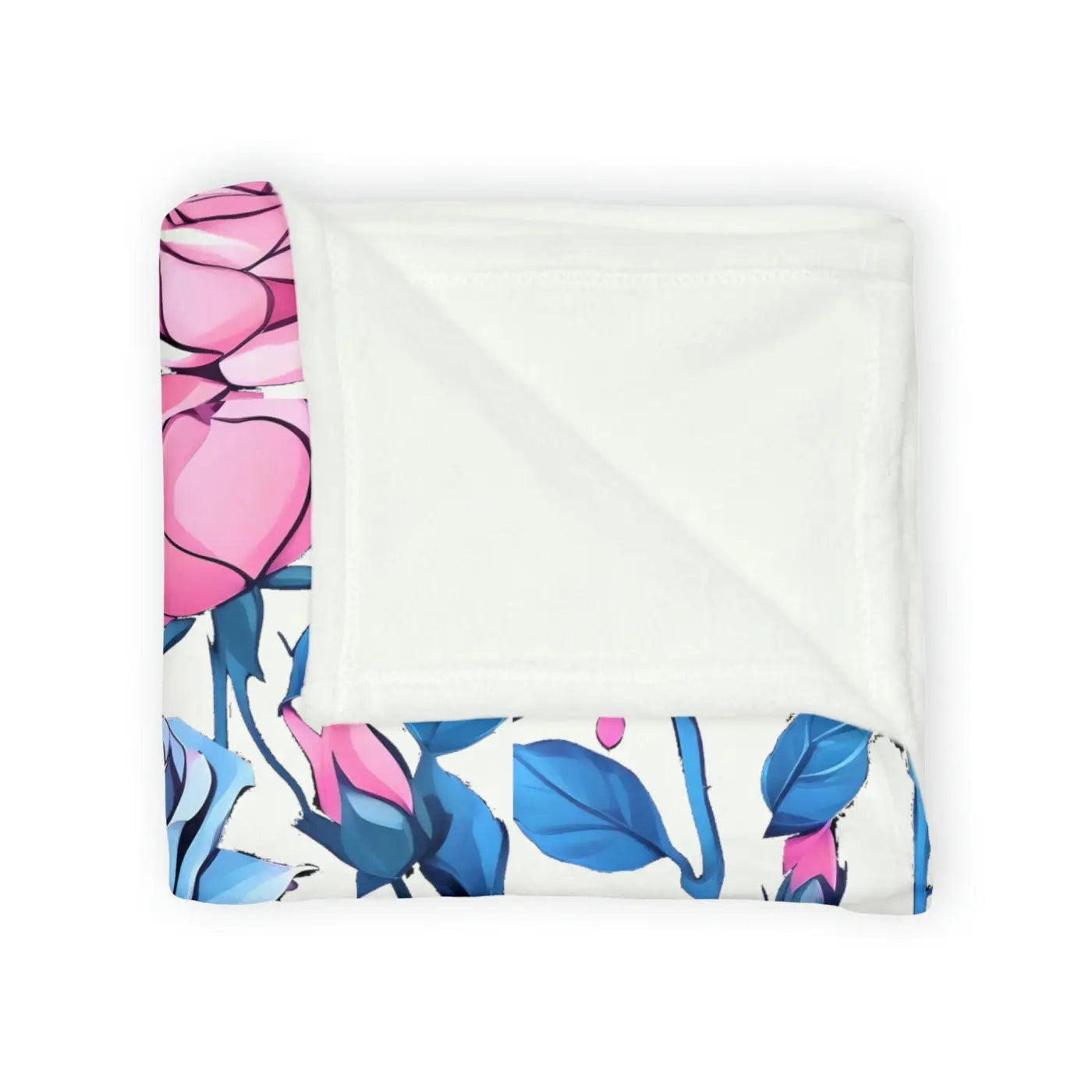 Soft Polyester Blanket - Blue Roses Cozy Design - DipaliZ