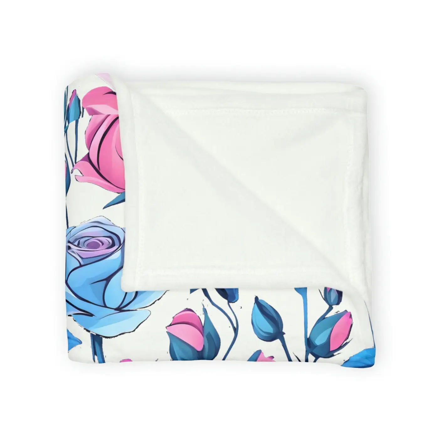 Soft Polyester Blanket - Blue Roses Cozy Design - DipaliZ