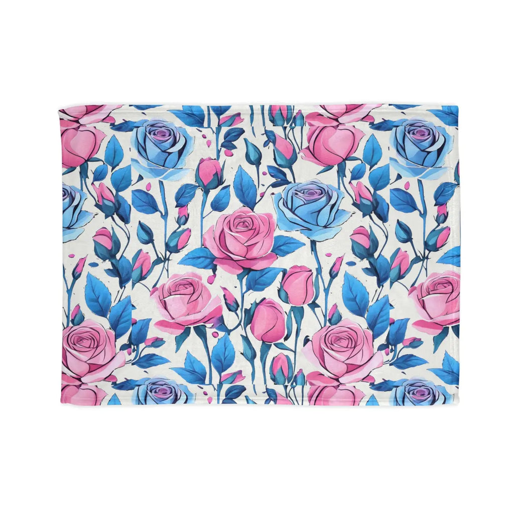 Soft Polyester Blanket - Blue Roses Cozy Design - DipaliZ
