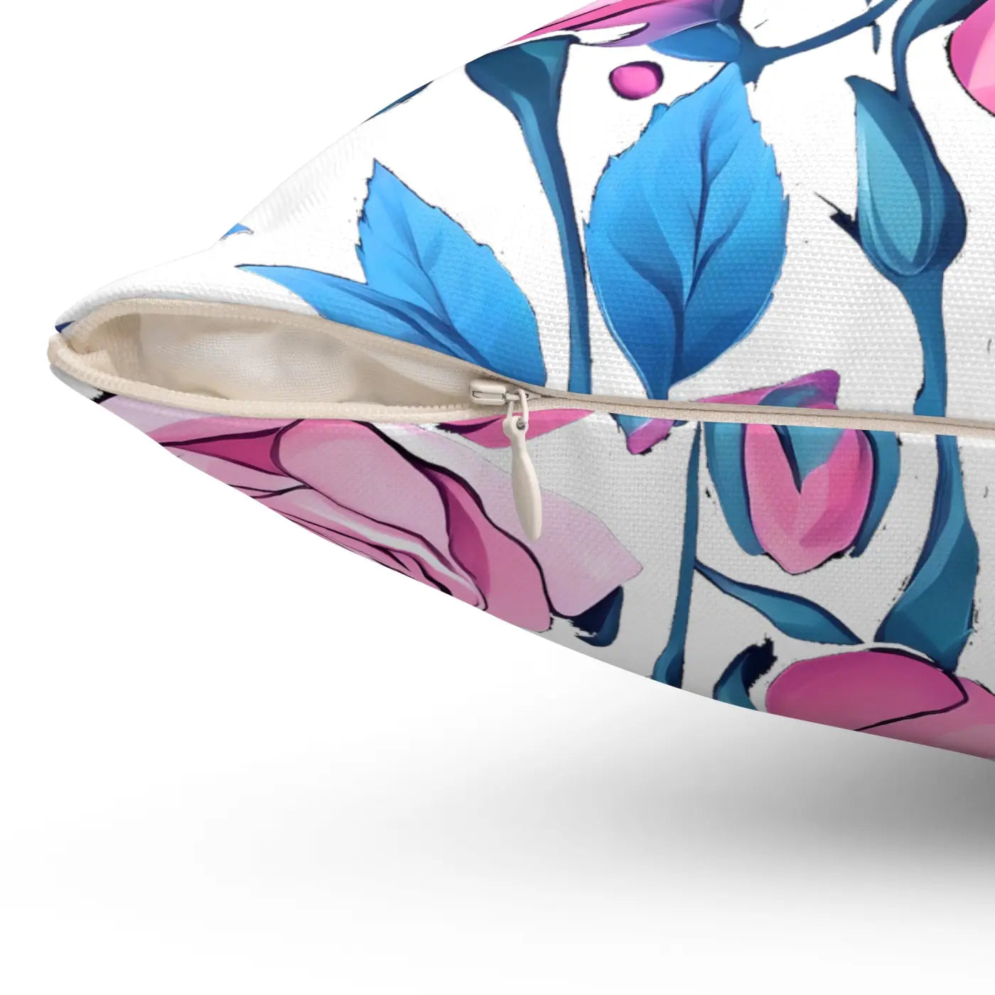 Blue Roses Polyester Square Pillow - Spun Comfort Decor - DipaliZ
