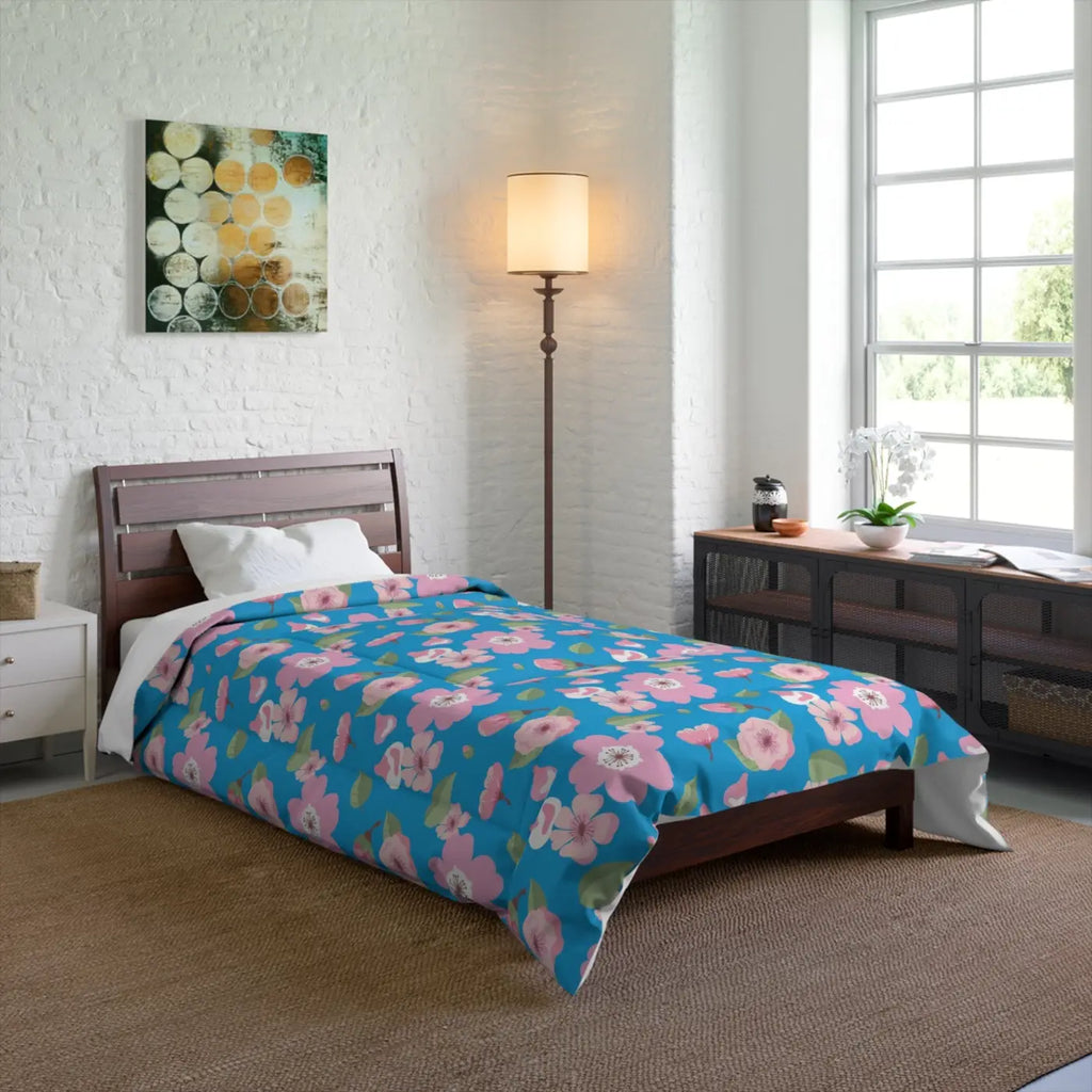 Cozy Pink Flora Comforter - Vibrant Room Refresh - DipaliZ