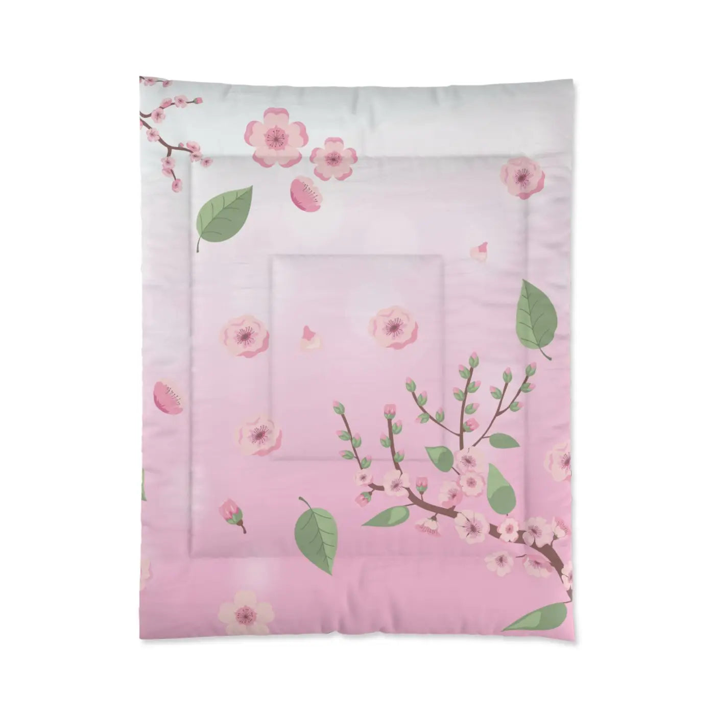 Pink Floral Comforter - Elegant Bedroom Sanctuary - DipaliZ