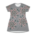 Pink Flowers T-Shirt Dress - Effortless Comfort Style - DipaliZ