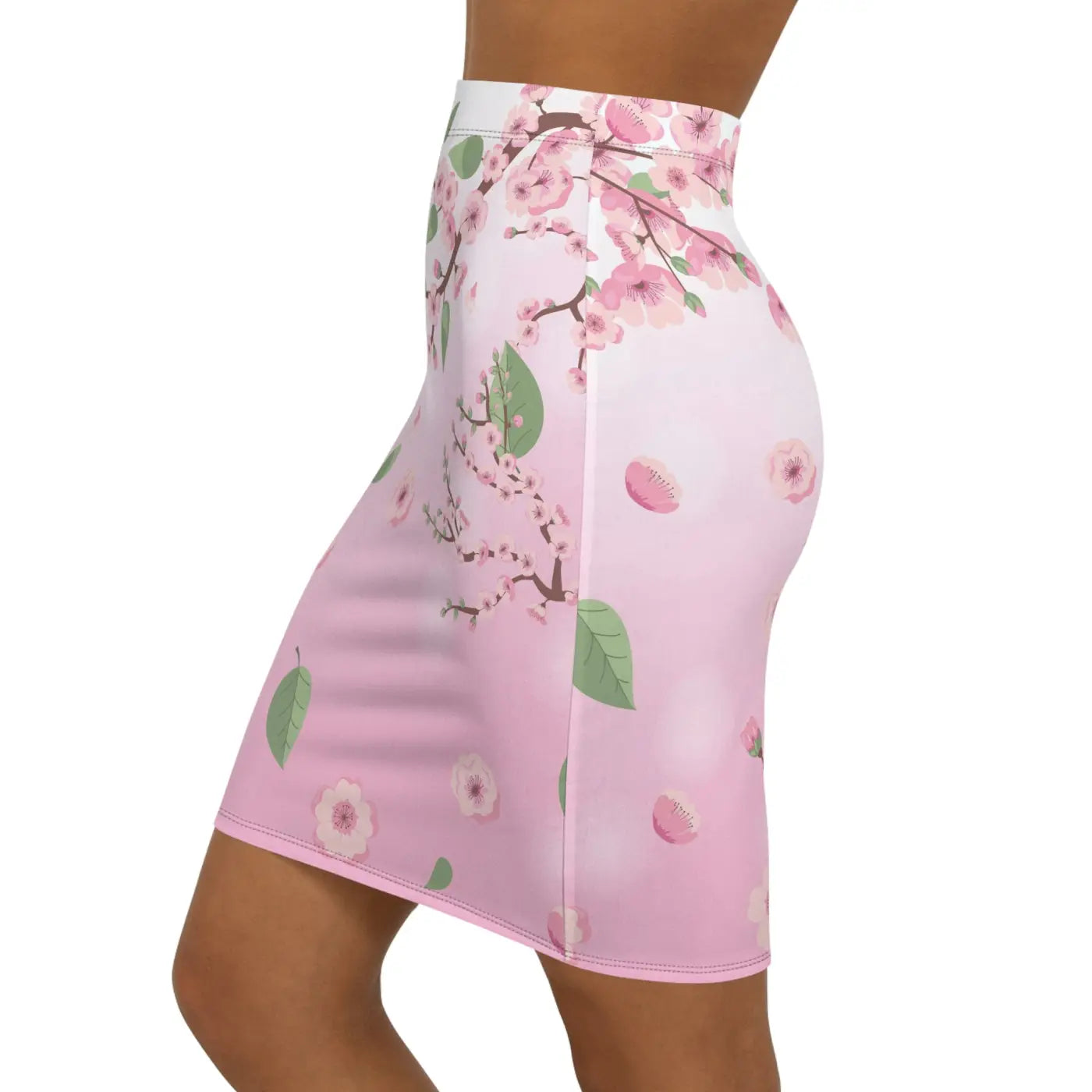 Pink Flowers Mini Skirt - Floral Women's Design - DipaliZ