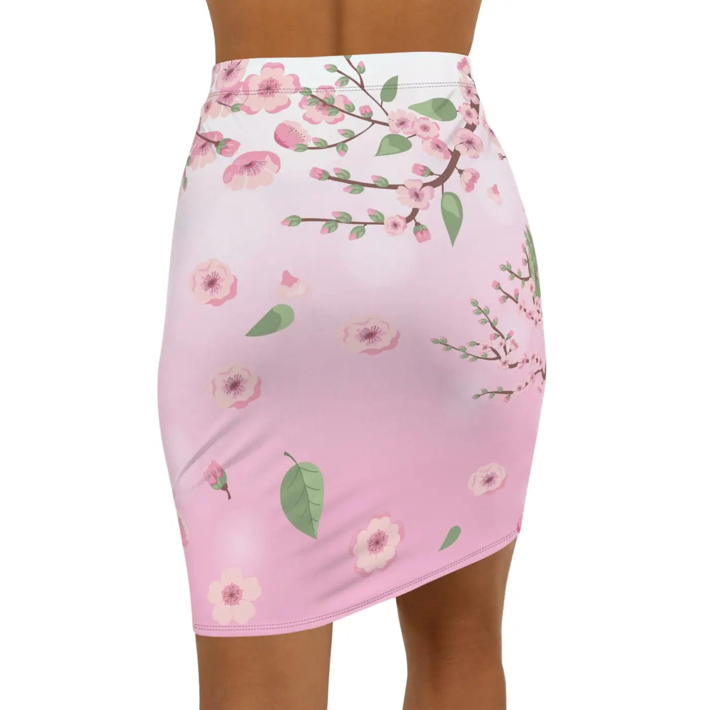 Pink Flowers Mini Skirt - Floral Women's Design - DipaliZ